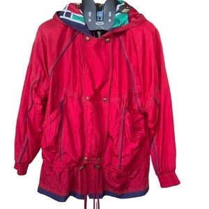 Westbound 90’s Women’s Red Blue Colorblock Windbreaker Jacket Relaxed Fit Size S